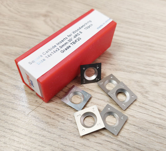 Square Carbide Indexable Inserts Knife 14x14x2.0mm-30°-4R0.5 for Grizzly T20796, 10pcs/set