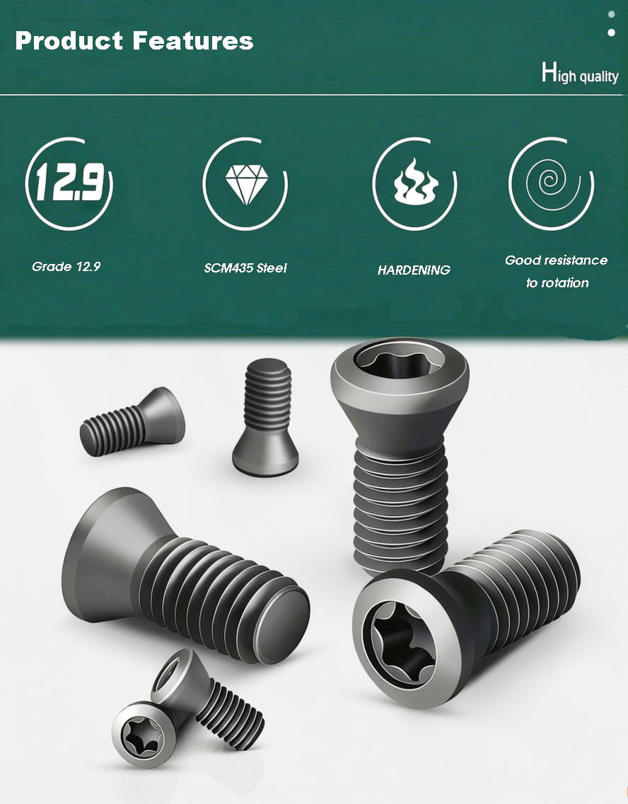 12.9 high grade Metric Torx Screws for Udrills