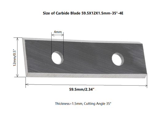 Rectangular Carbide Insert Knives  59.5X12X1.5mm