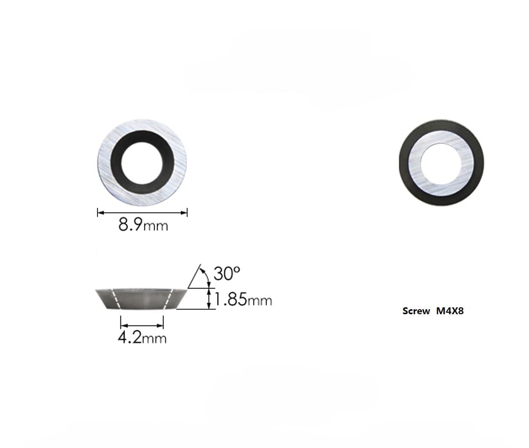 size of D8.9mm carbide inserts