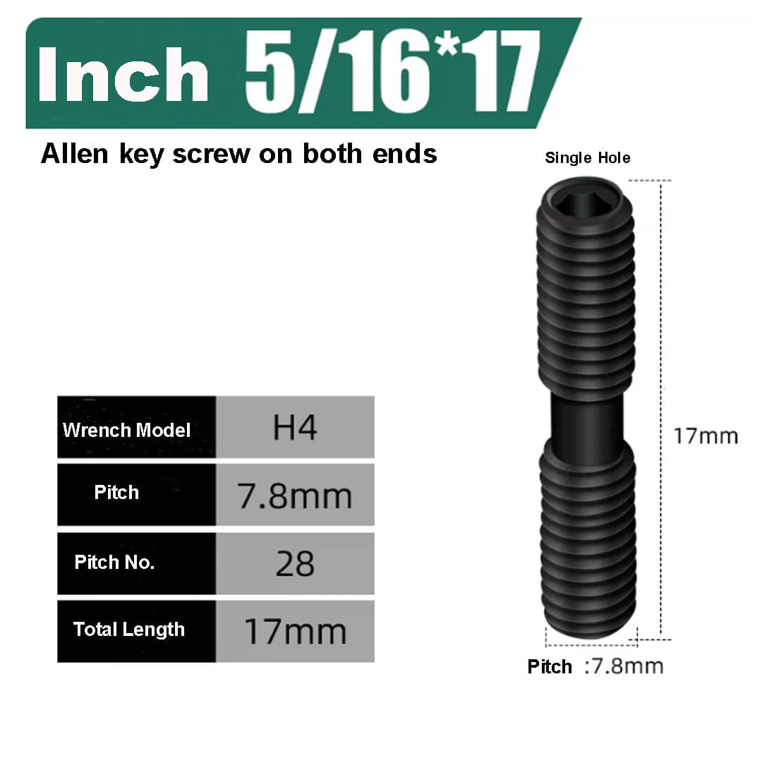 Double Head double-ended Screws for CNC Lathe Tools,Clamping Plate and Cutter Heads, 50pcs/set