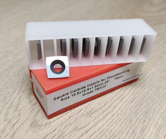 10.5x10.5x1.5mm -35° Square Carbide Indexable Insert Knives For RC-2247 Amana Router bit, 10pcs/set