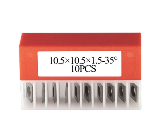 10.5x10.5x1.5mm -35° Square Carbide Indexable Insert Knives For RC-2247 Amana Router bit, 10pcs/set