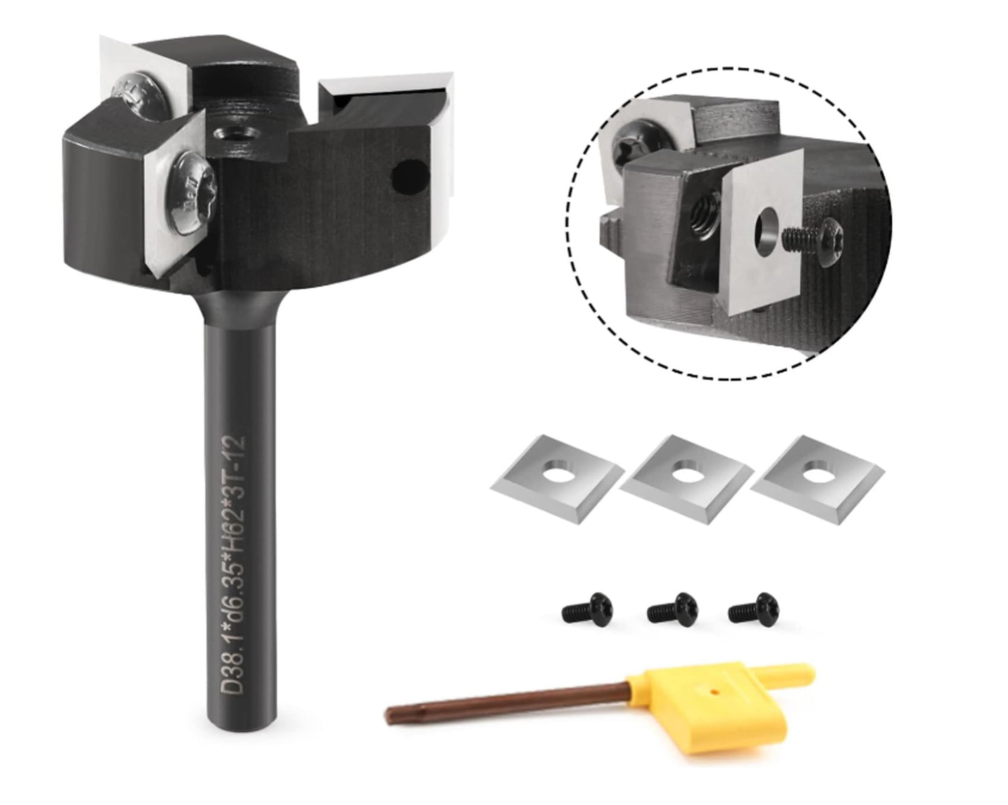 10.5x10.5x1.5mm -35° Square Carbide Indexable Insert Knives For RC-2247 Amana Router bit, 10pcs/set