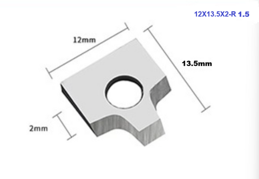 Carbide Trimming Knives for Edgebanders 12X13.5X2mm-Φ4, 10pcs/set
