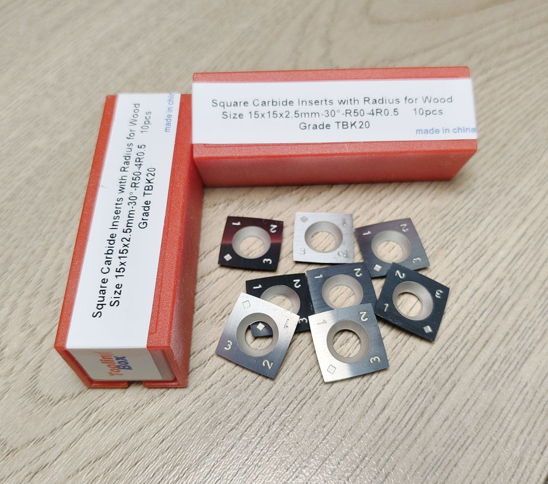 Carbide Indexable Inserts Knife for Shelix Cutterhead 15x15x2.5mm-30°-R50-4R0.5, 10pcs/set