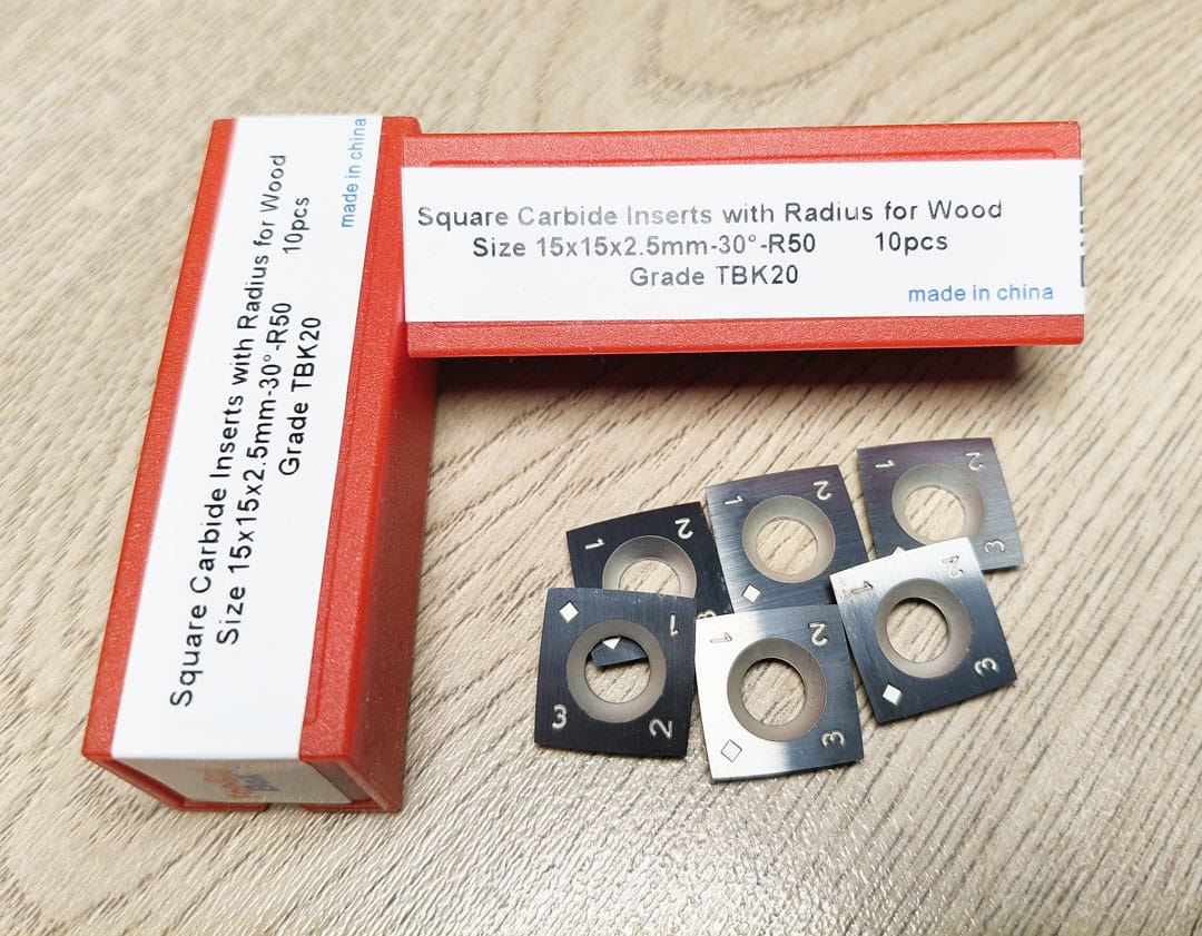 Square Radius Carbide Inserts Knife for Shelix Cutterhead 15x15x2.5mm-30°-R50, 10pcs/set