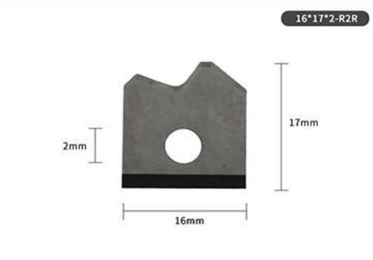 Carbide Trimming Knives for Edgebanders 16X17X2mm-Φ4.4, 10pcs/set
