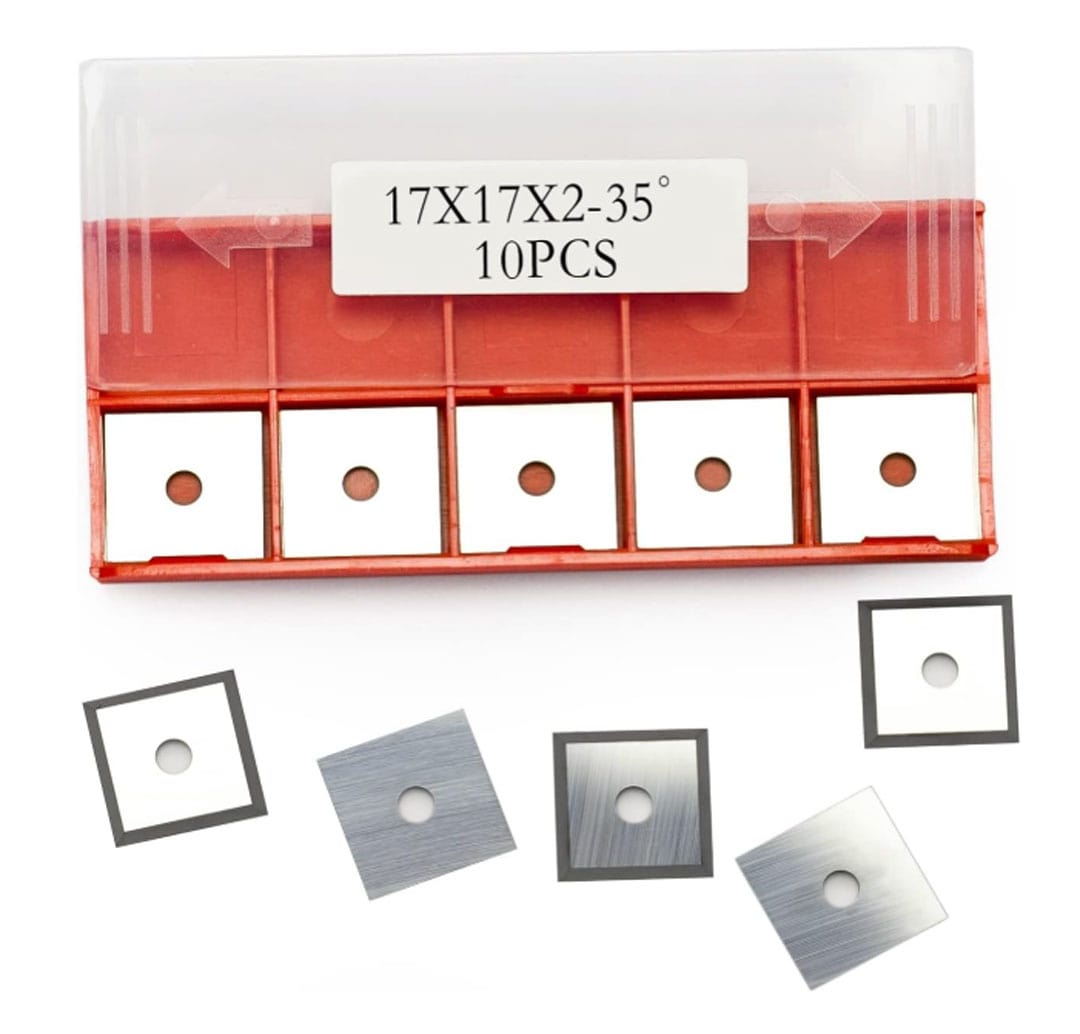 17x17x2.0mm -35° Square Carbide Indexable Insert Knives For Helical Cutterheads