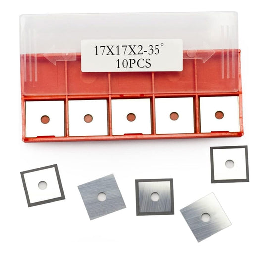 17x17x2.0mm -35° Square Carbide Indexable Insert Knives For Helical Cutterheads