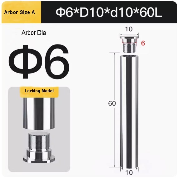 Arbor size of D6XD10Xd10X60L