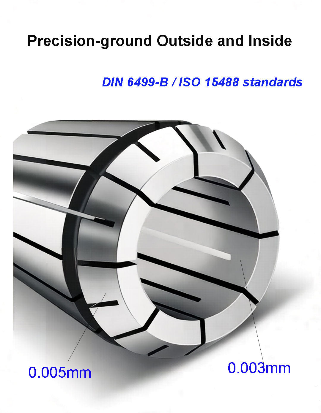 ER16 - ULTRA PRECISION COLLET TIR 0.00012"/3μm for CNC TOOL HOLDER, 2PCS/Set