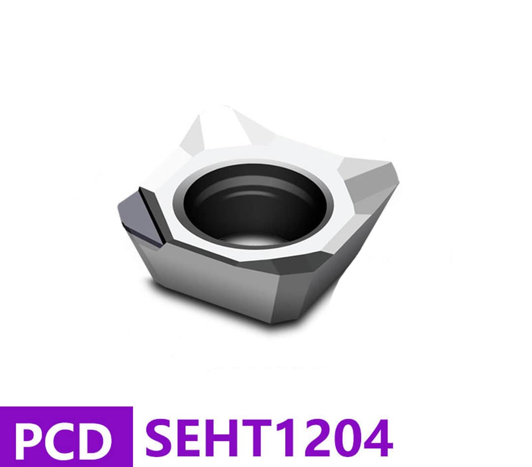 PCD Milling Insert SEHT1204- TCD100 for Aluminum (Si<13%) Alloy, Non-metal &Wood Plank, 2pcs/set