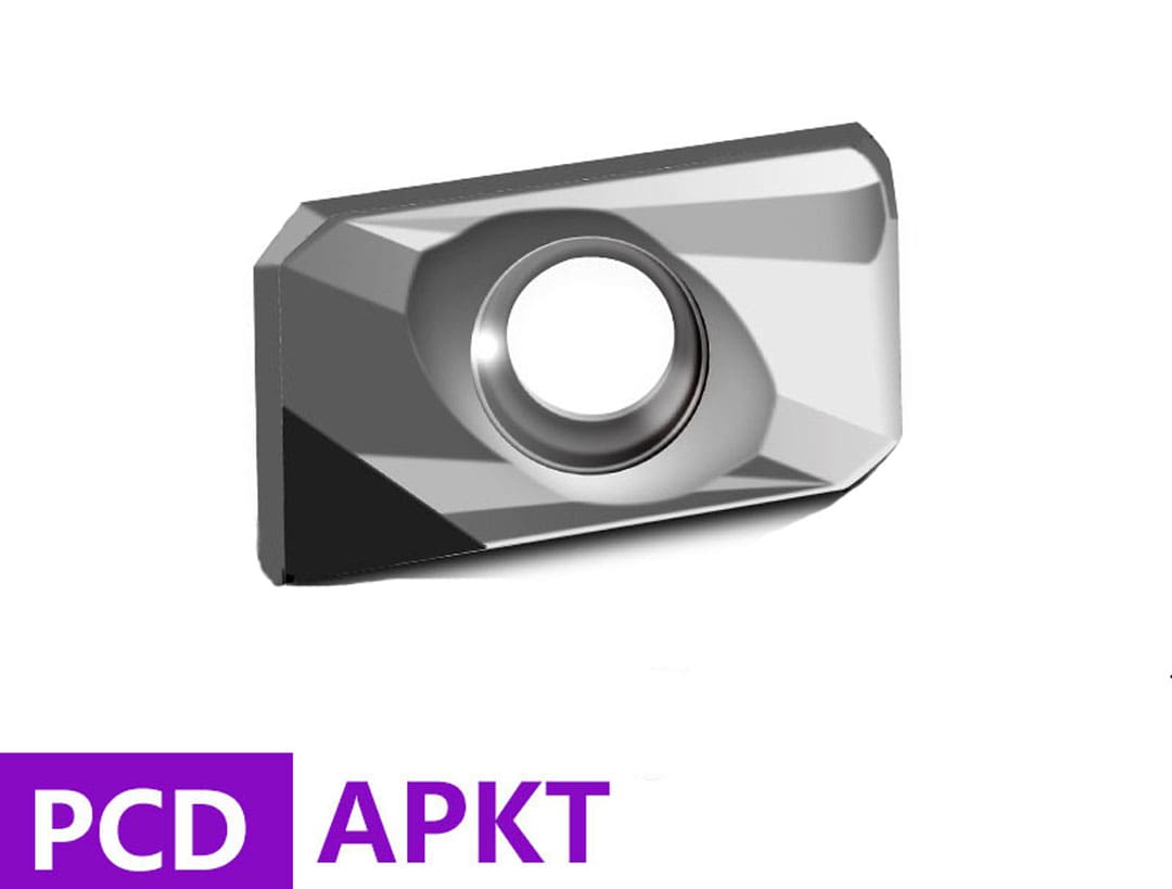PCD Milling Insert APKT- TCD100 for Aluminum (Si<13%) Alloy, Non-metal &Wood Plank, 2pcs/set