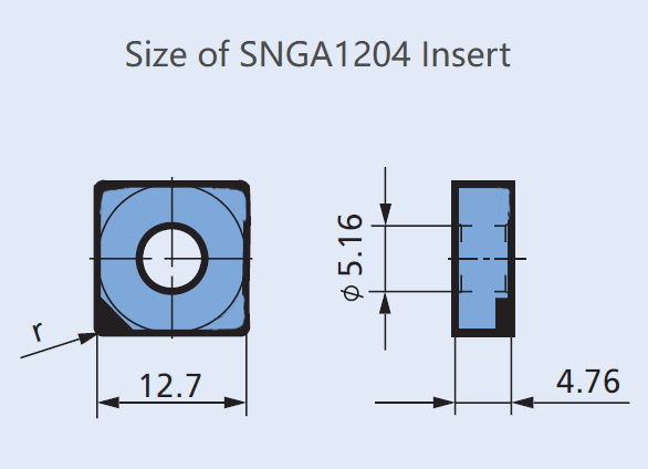 PCD Insert SNGA12-TCD300 for Aluminum (Si>13%) Alloy, MMC and Rocks, 2pcs/set