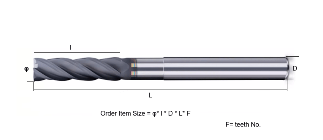 Diamond coating flat bottom carbide endmills (dedicated for graphite)
