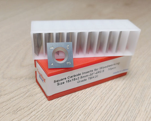 Square Carbide Inserts Knife 15x15x2.5mm-30°-4R0.5, 10pcs/set