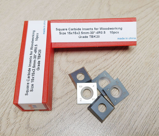 Square Carbide Inserts Knife 15x15x2.5mm-30°-4R0.5, 10pcs/set