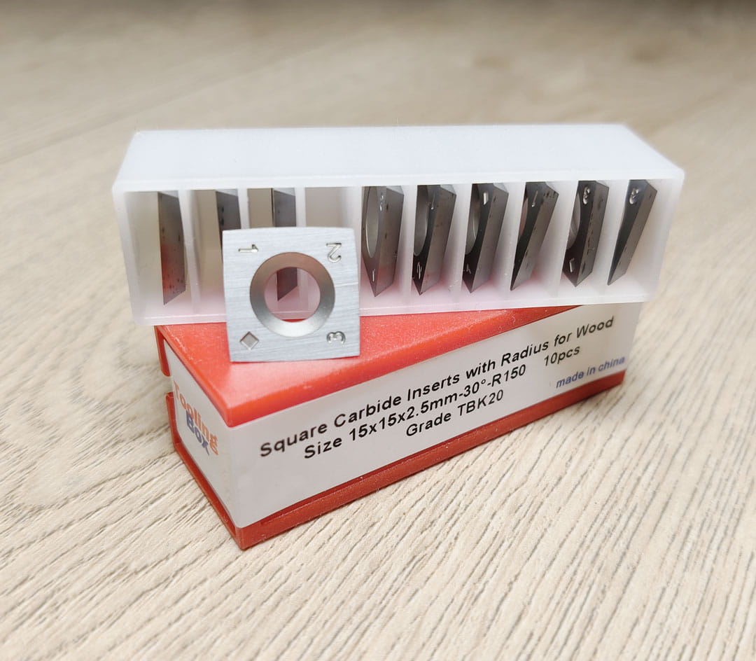 Carbide Indexable Inserts Knife for Spiral Cutterblocks 15x15x2.5mm-30°-R150, 10pcs/set