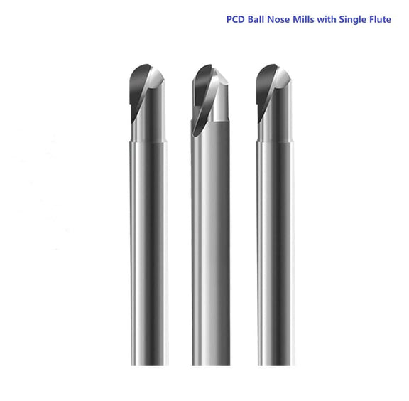 Single Flute PCD Ball Nose Mills for Acrylic Fiber polishing
