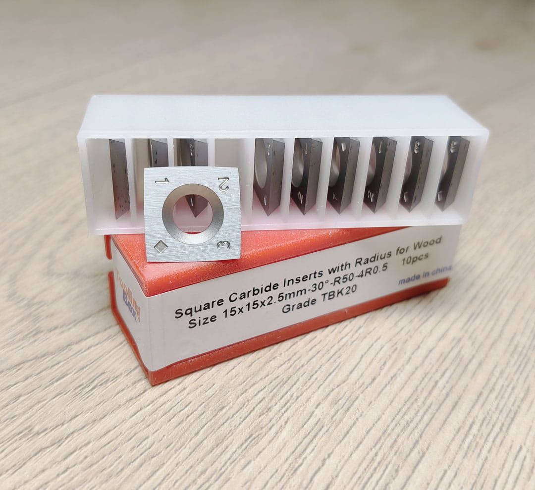 Carbide Indexable Inserts Knife for Shelix Cutterhead 15x15x2.5mm-30°-R50-4R0.5, 10pcs/set