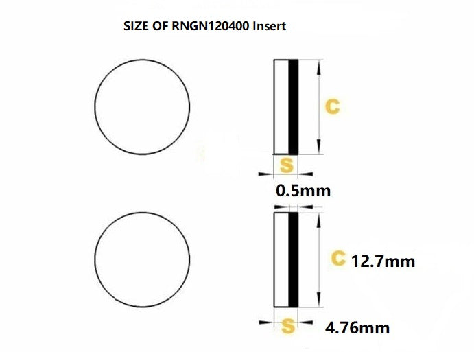 size of Laminated CBN Insert Dia 12.7mm(1/2 inch) 
