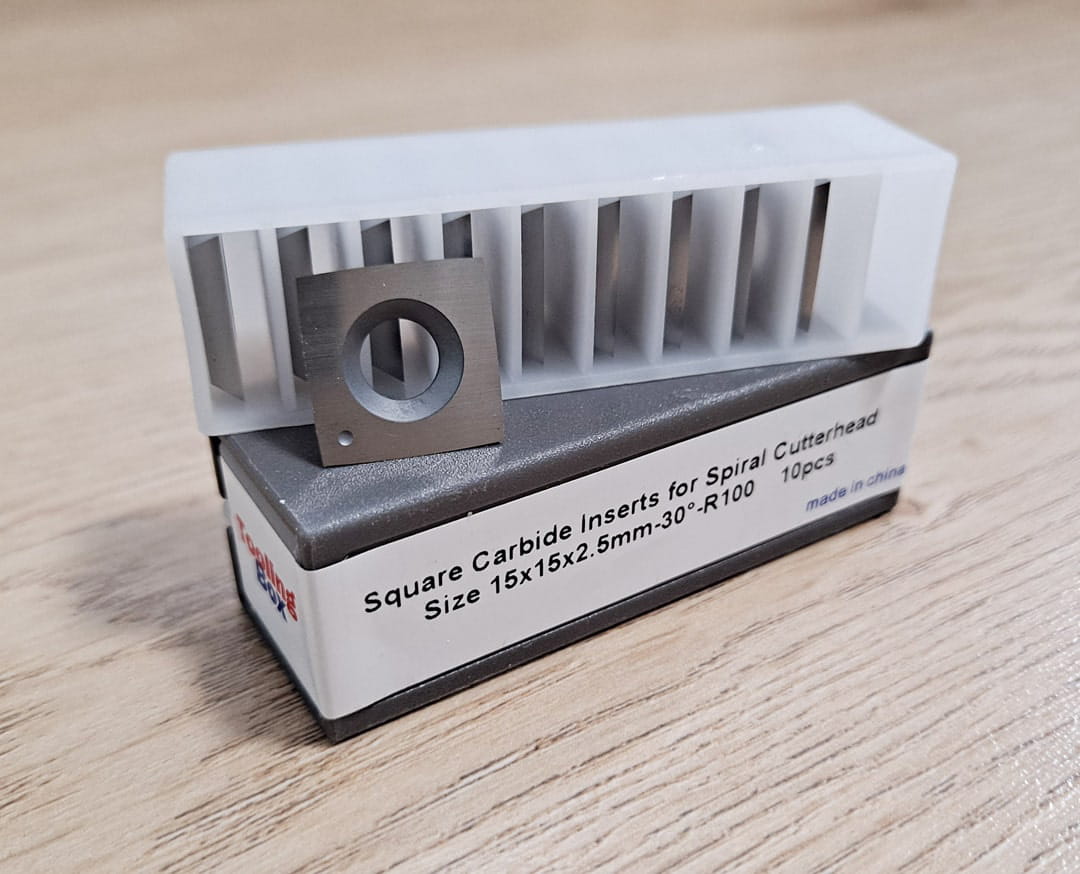 Square Radius Shape Carbide Inserts Cutters for Woodturning 15x15x2.5mm-30°-R100, 10pcs/set