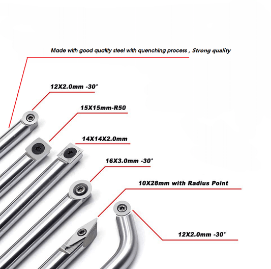different inserts type of Wood Handheld Turning Tool Full Size Handle Set