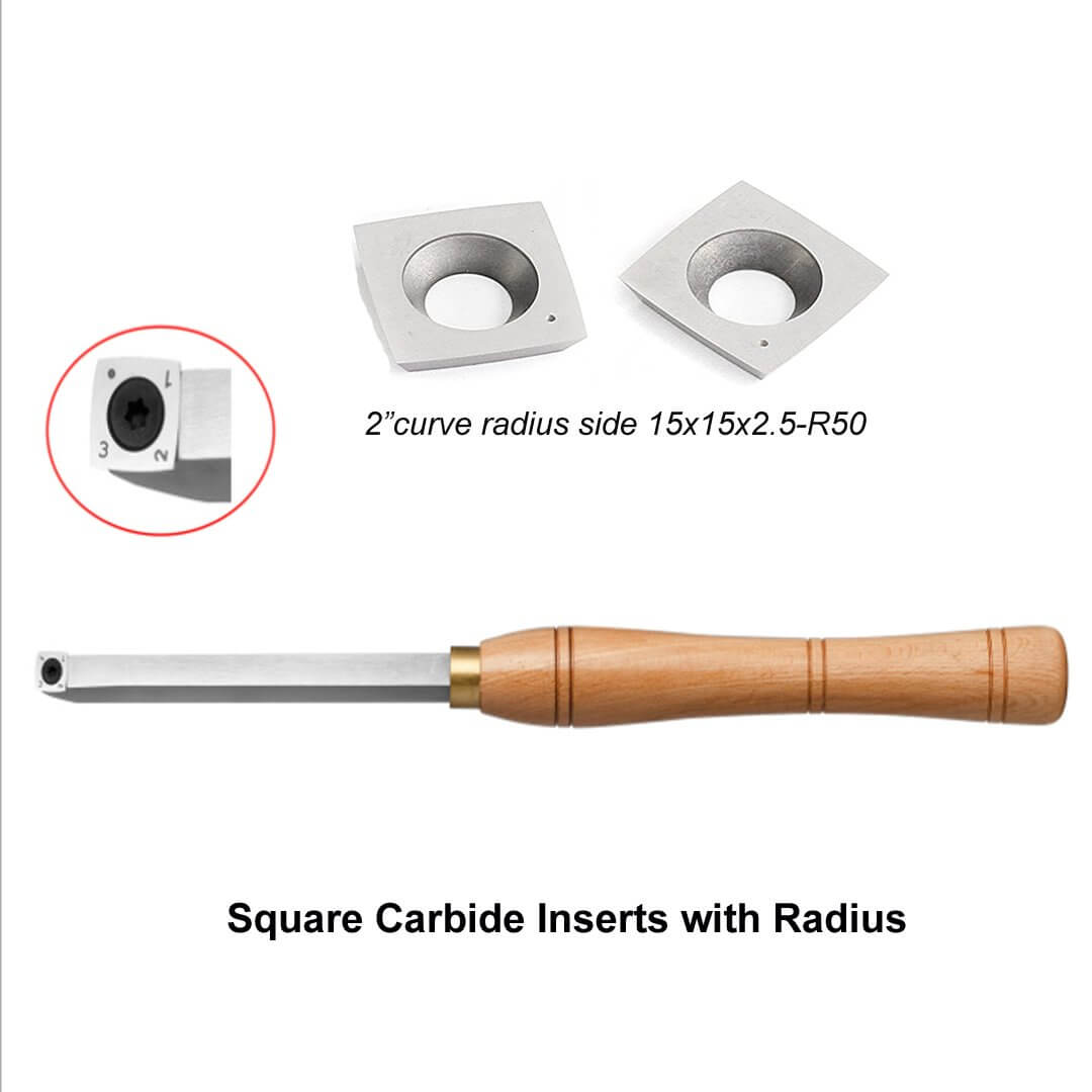 Wood Handheld Turning Tool Mid Size Handle Set with Square insert