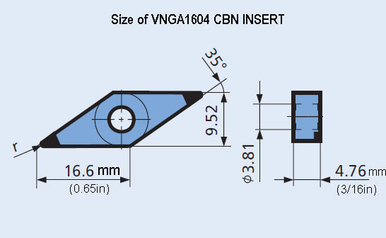 size of VNGA1604 CBN INSERT