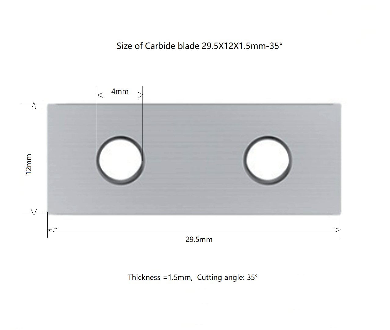 size of carbide blade 29.5x12x1.5mm