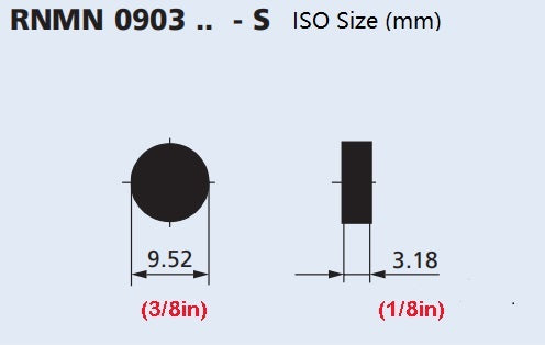 Round Full CBN insert 9.52mm(3/8 inch) for Cast Iron Head and Block Resurfacing - R303B