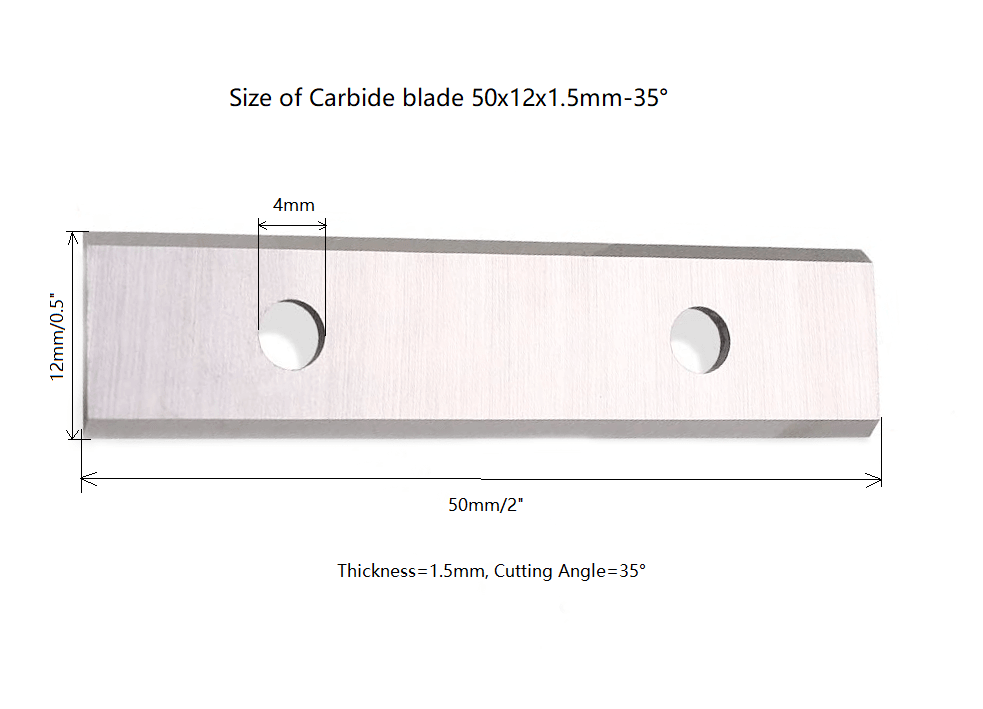Size of carbide blade 50x12x1.5mm