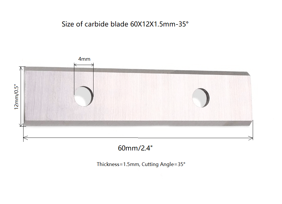 size of 60mm Carbide Razor Scraper blade