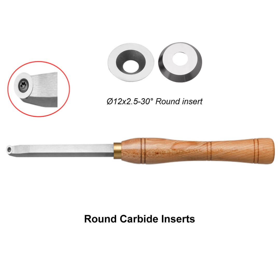 Wood Handheld Turning Tool Mid Size Handle Set with round insert