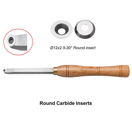 Wood Handheld Turning Tool Mid Size Handle Set with round insert