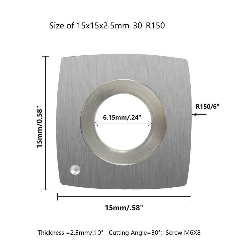 size of 15x15x2.5mm-30-R150