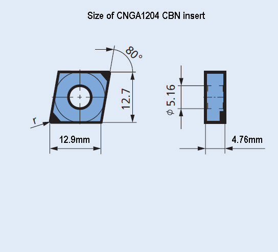 size of CNGA1204 CBN INSERT