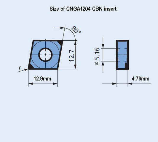 size of CNGA1204 CBN INSERT