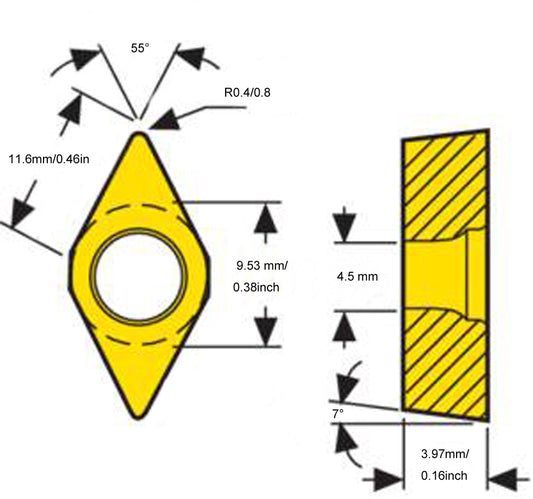 Carbide Turning Inserts DCMT11T3 TBC10 for CoCrMo Alloy Machining,10pcs/set