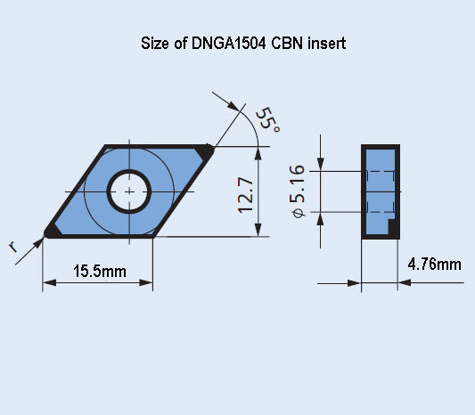 size of dnga1504 cbn insert