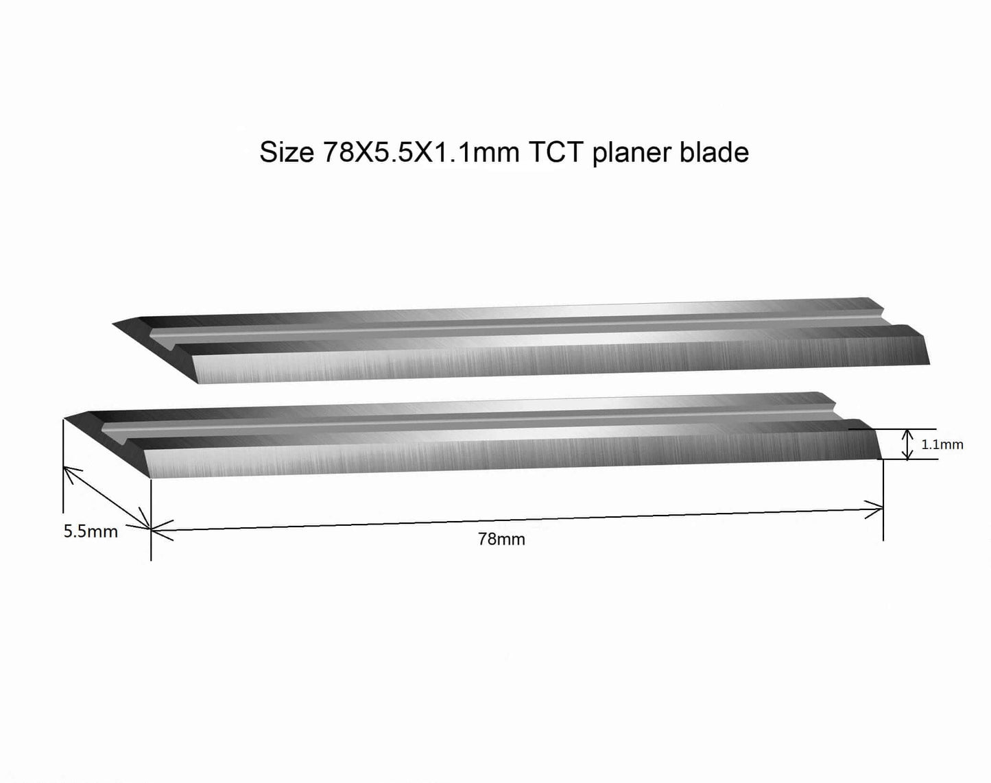 size of carbide planer blade 78x5.5x1.1mm