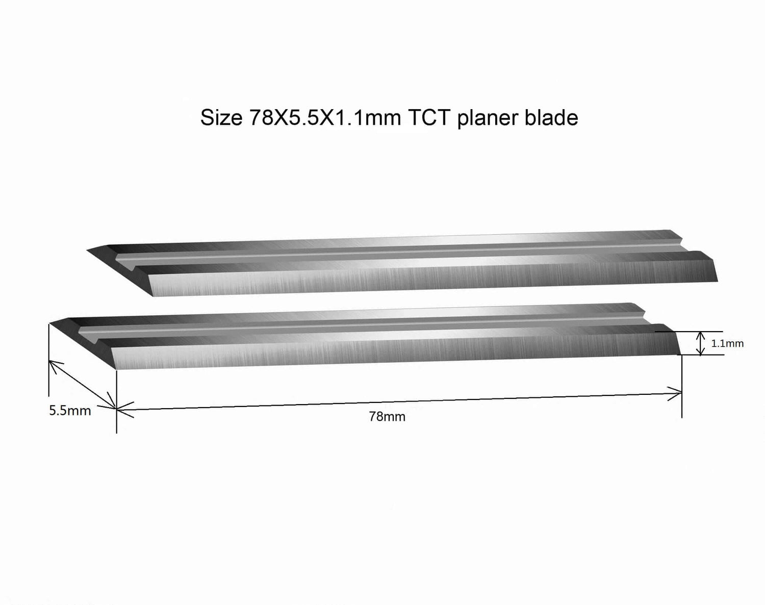 size of carbide planer blade 78x5.5x1.1mm