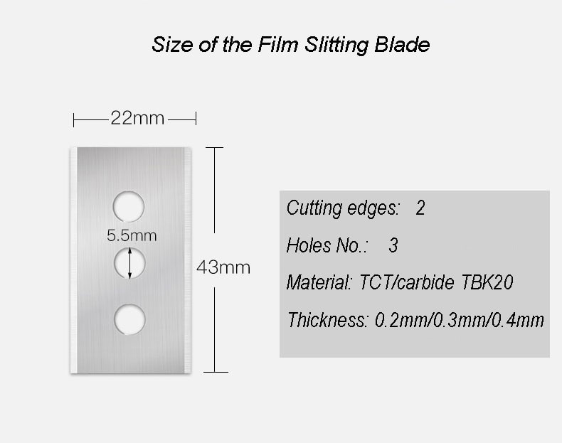 Size of Carbide Film Slitting Blade