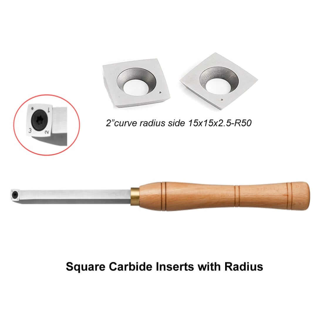 woodturning tools with square carbide insert Radius 2in